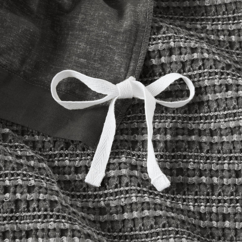 Ensembles de literie confortables en coton, texture gaufrée gris anthracite pour un confort toutes saisons