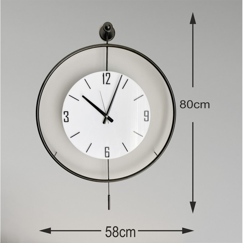 Horloge murale élégante en métal, noire, 22,8 po x 31,5 po x 2,8 po | Fabrication 100% métal, poids léger de 5,5 lb | Parfait pour la décoration intérieure moderne, ajoute style et fonctionnalité à n'importe quelle pièce