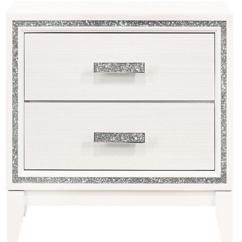 Table de chevet blanche 2 - touche moderne et coffre-fort avec rangement