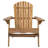 Folding Adirondack Chair Outdoor Wooden Accent Furniture Fire Pit Lounge Chairs,Foldable Design For Patio & Garden Relaxation With Slatted Back & Wide Armrests