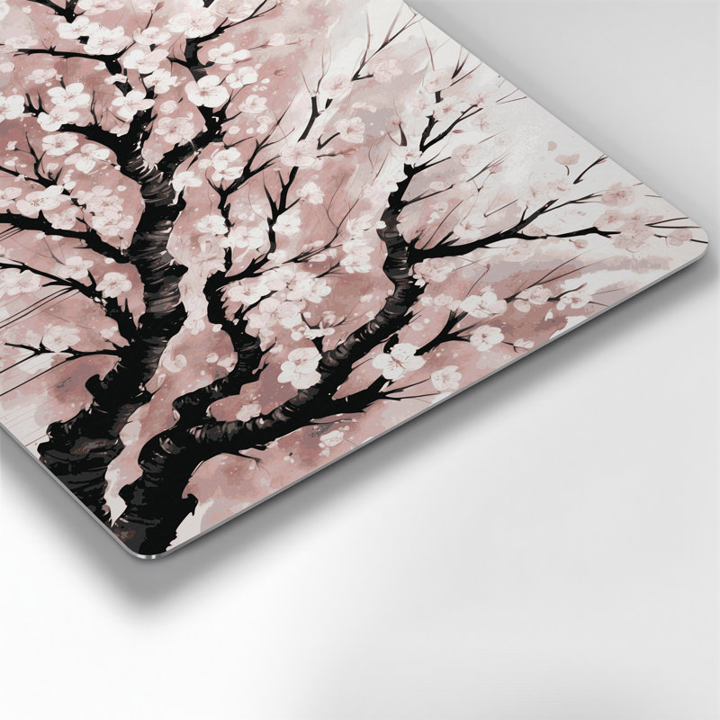 Art mural en métal Botanical Cherry Tree Branches, H 144 po x l 216 po x P 0,05 po