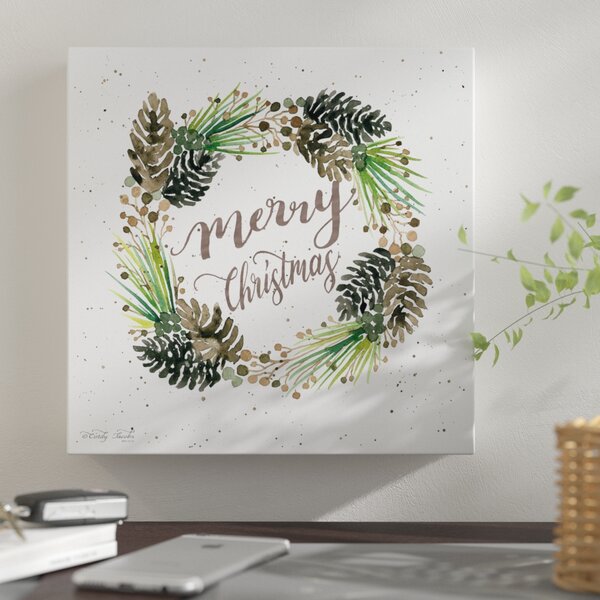 The Holiday Aisle® Heart Shaped Wreath Couple Framed Print On Canvas