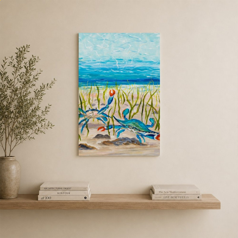 "Blue Crabs" par Julie DeRice - Impression sur toile