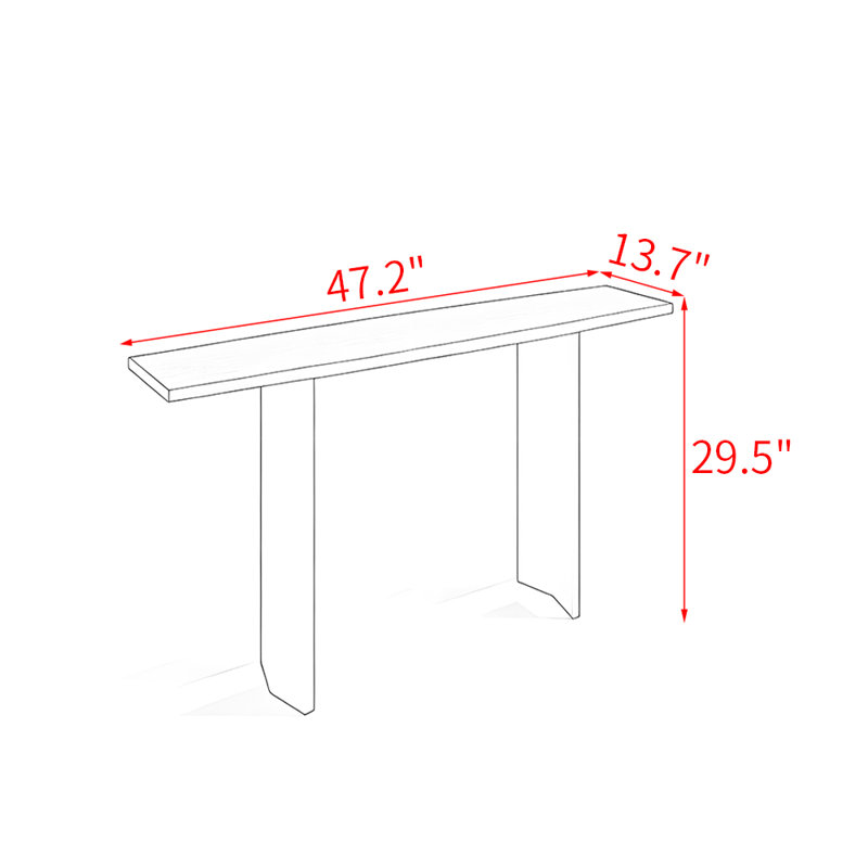 Table de véranda entièrement en bois massif de style français., H 29,5 po x l 47,2 po x P 13,7 po, Noir
