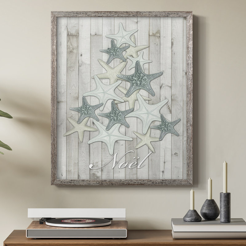 Coastal Christmas IV, reproduction encadrée - bois massif, H 30 po x l 24 po