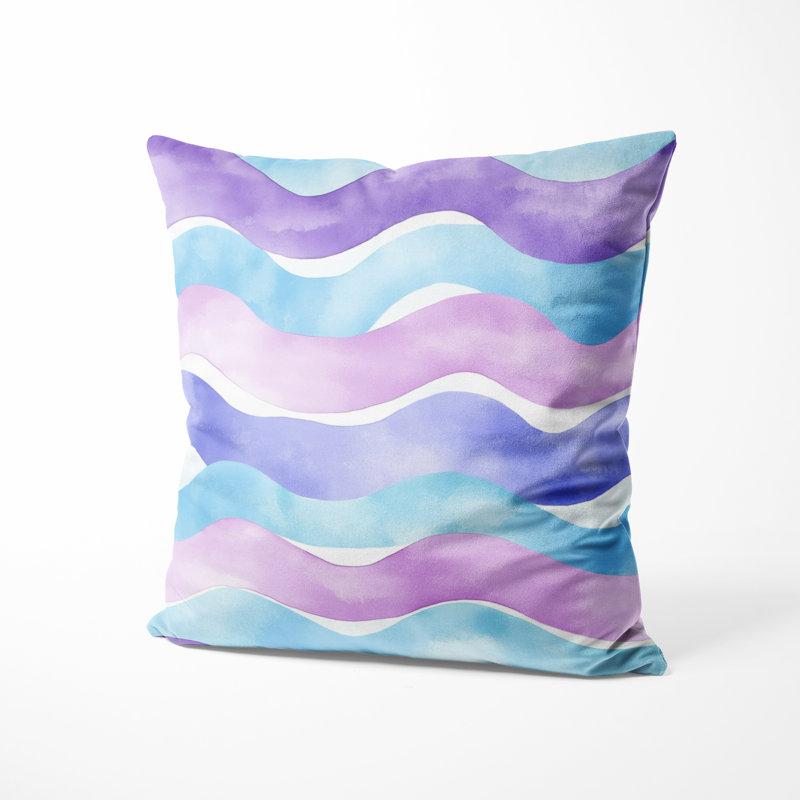 Coussin décoratif abstrait - Bord de mer, H 20 po x l 20 po