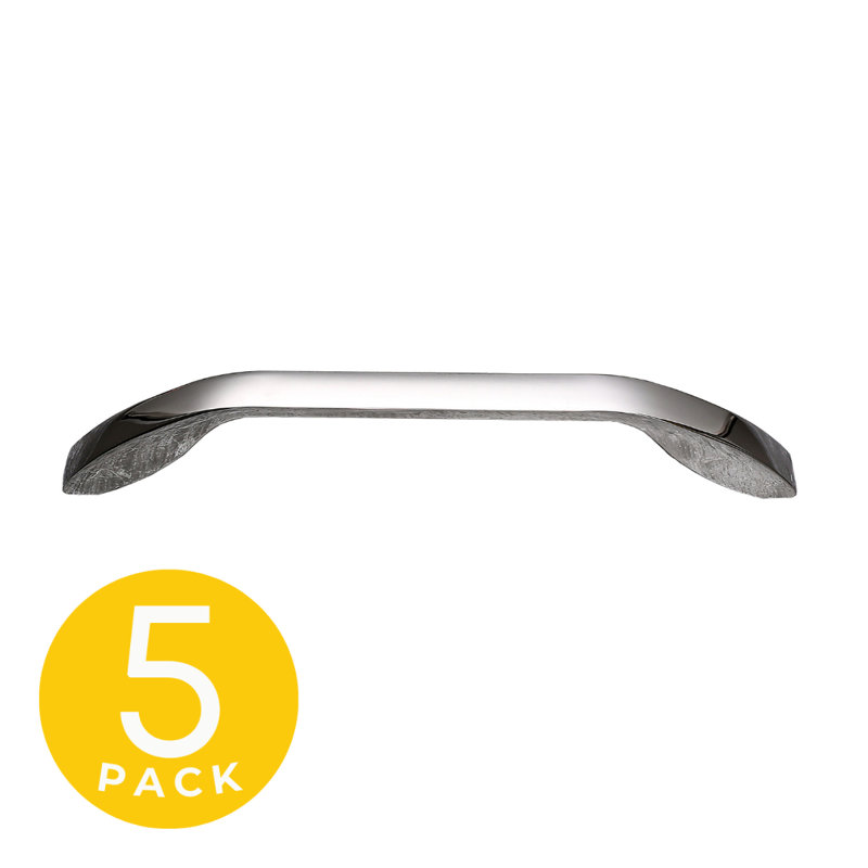 Gamma Series 7-1/2 in. (192 mm) Center-to-Center Modern Polished Chrome Cabinet Handle/Pull (5-Pack), 7 1/2", Chrome Plated