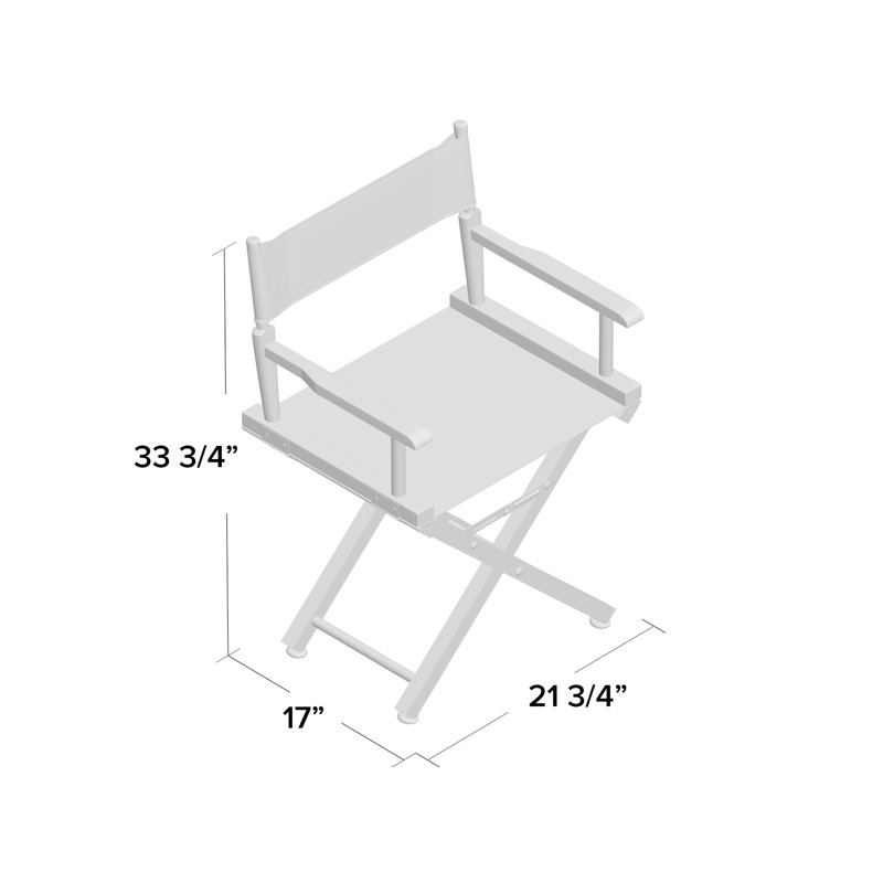 18" Folding Director Chair, Black, Black