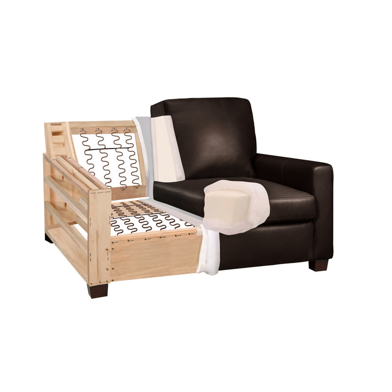 Fauteuil en cuir Anum, Cuir moka