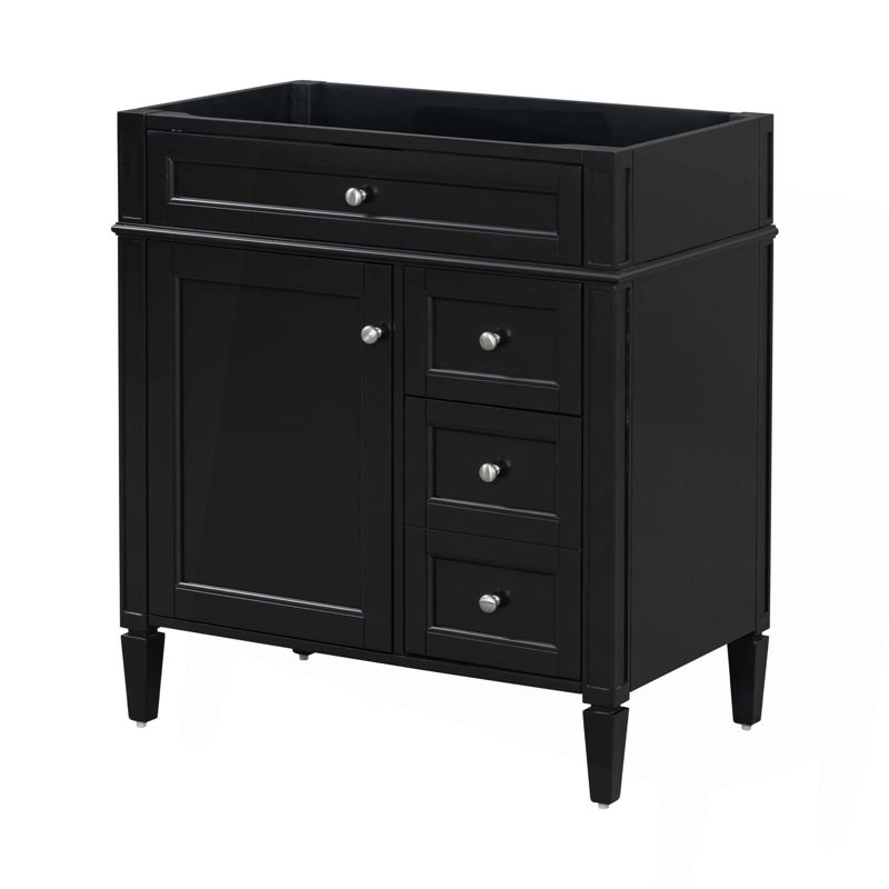 Meuble-lavabo moderne de 30 po sans lavabo supérieur, armoire de rangement moderne avec 2 tiroirs et un tiroir basculant
