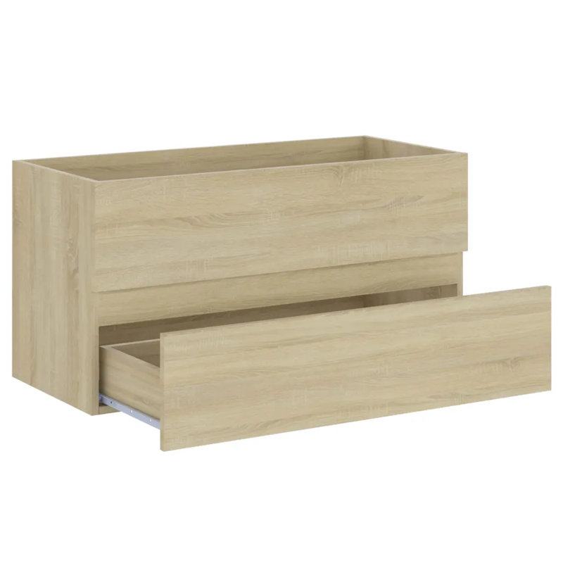 Dellen 90cm Single Bathroom Vanity Base Only, Sonoma Oak