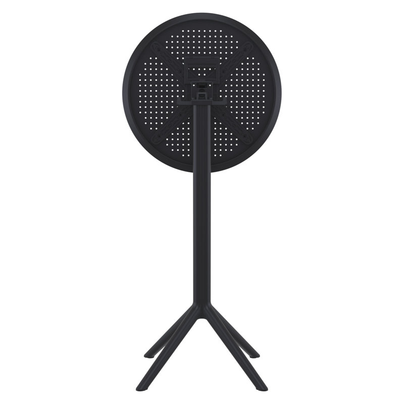 Table bistro pliable en plastique pour 2 personnes Elodie, Noir, noir, noir, noir, H 42,5 po x l 23,6 po x L 23,6 po