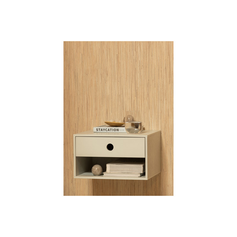 Makiaya 34cm W Manufactured Wood Bedside Table, Mist