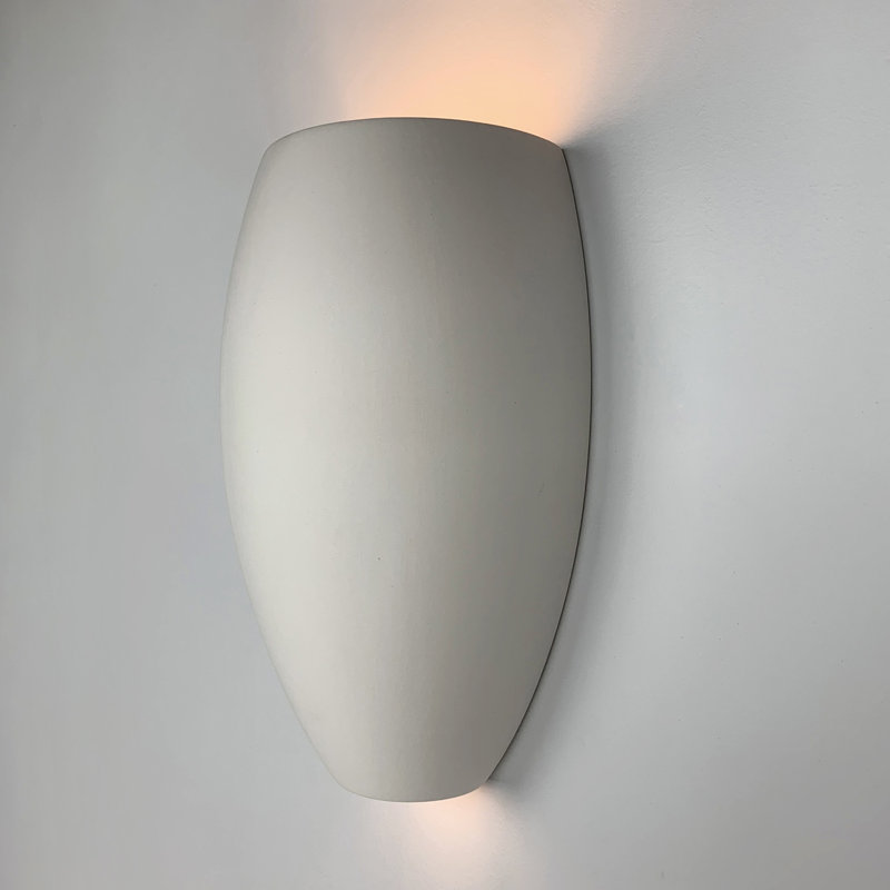 Aulay Ceramic Flush Mounted Sconce, Natural Bisque, Yes