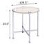 Table de bout en chêne blanc et chrome avec base en forme de X