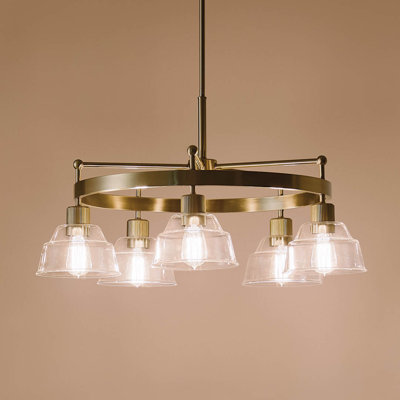 Eastmont 5 - Light Steel Lantern Chandelier