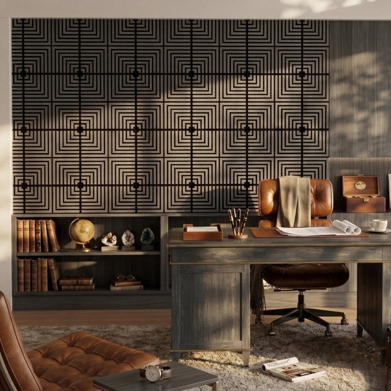 23.6 In. X 23.6 In. 3d Acoustic Wood Slat Square Edge Decorative Wall Panels, Gray