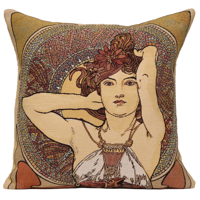 Mucha Amethyste I European Cushion Covers, Yellow Woman 4