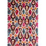 Rumi Hand-Knotted Silk Area Rug in Red/Yellow/Blue