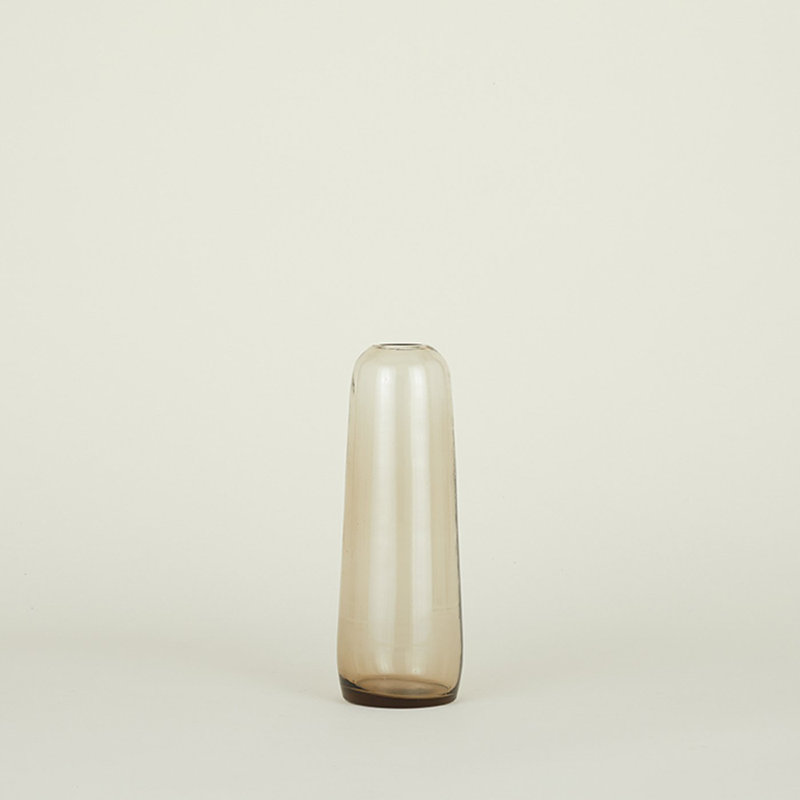 Aurora Handmade Glass Table Vase, Smoke, 11.5" H x 4" W x 4" D