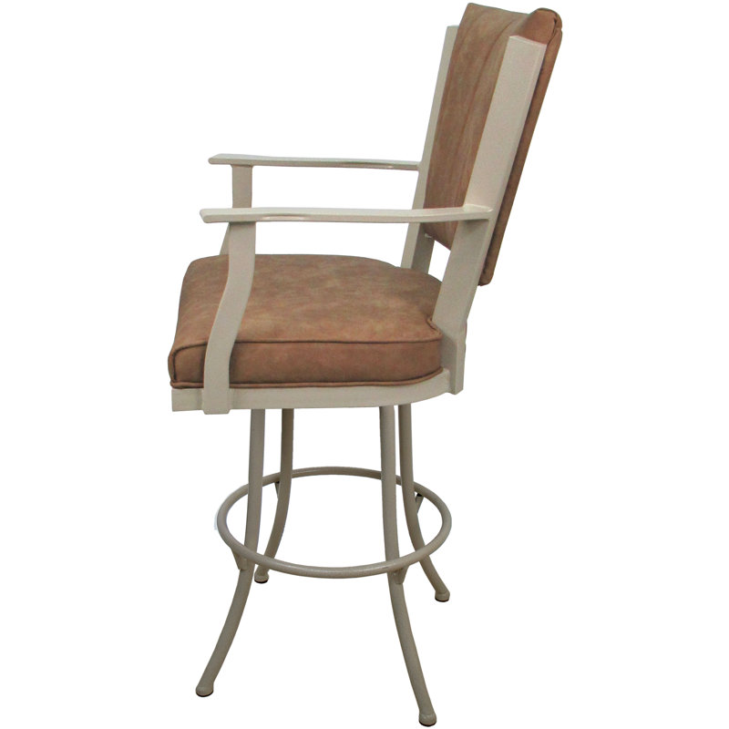 Tabouret pivotant en métal Mayka, Beige