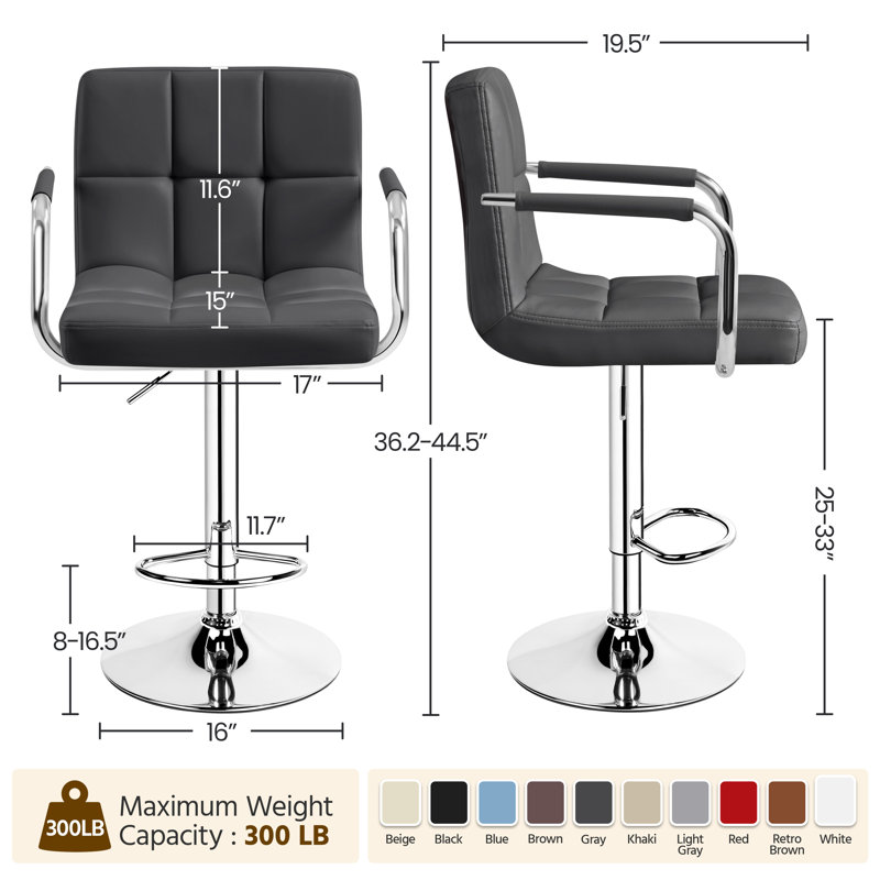 Tabouret de bar Pete, gris
