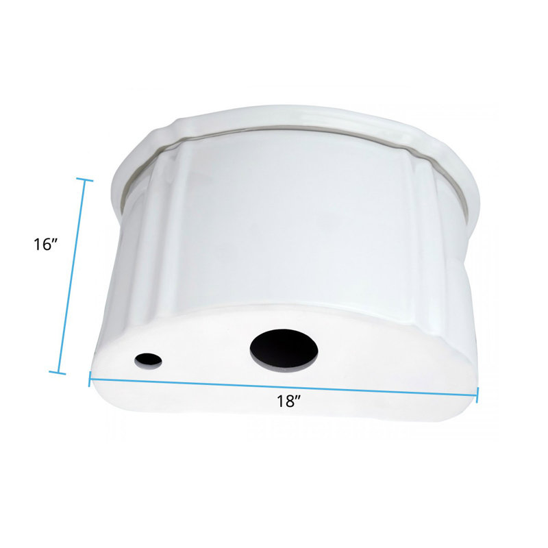 Part Vitreous China Tank, White