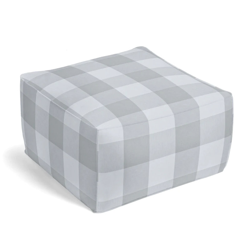 Upholstered Pouf, Vapor 100% Cotton