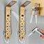 LED Shower Panel Tower Massage System Rain&Waterfall Jets Faucet Stainless Steel