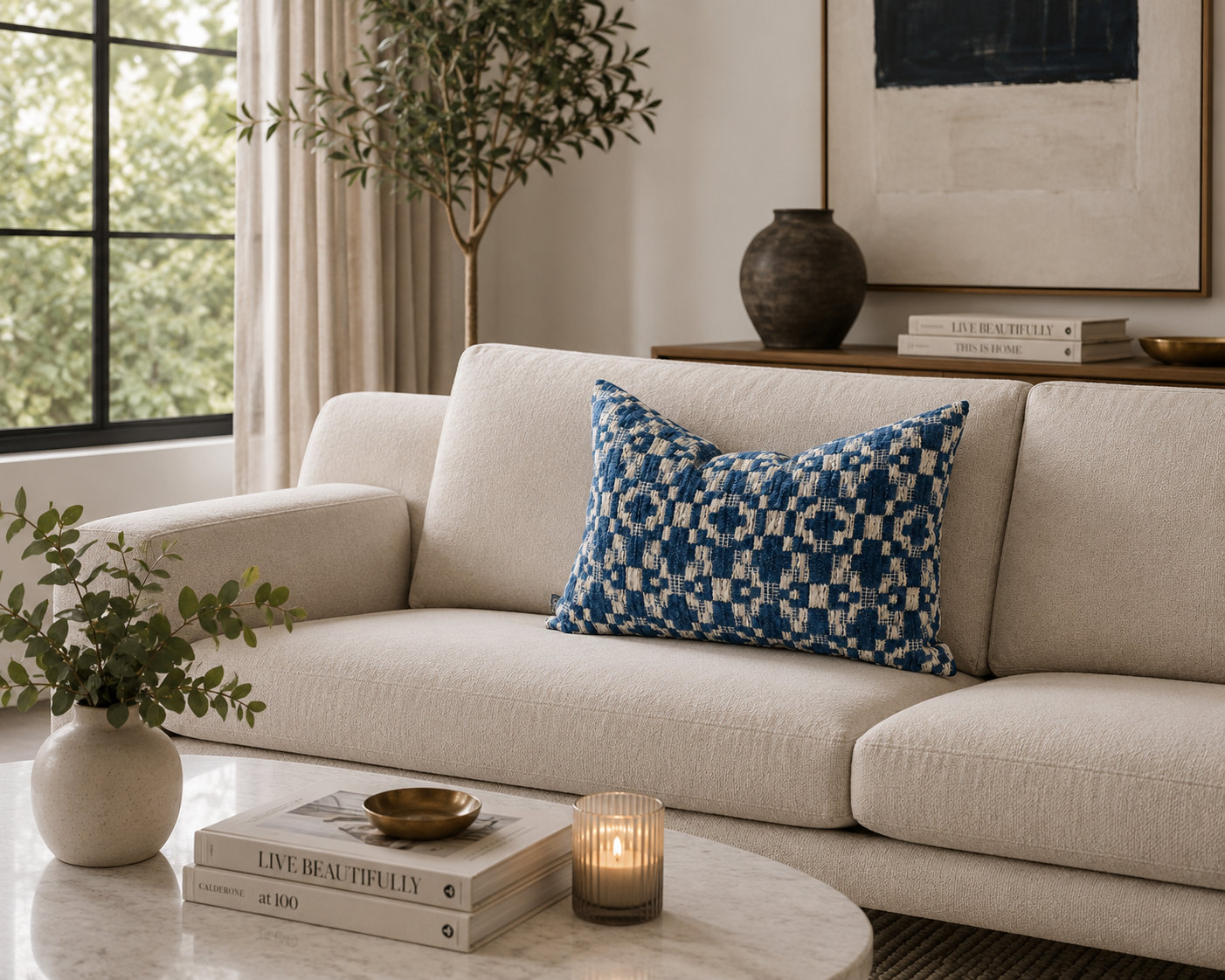 Fraser 24" x 14" Throw Pillow, Royal