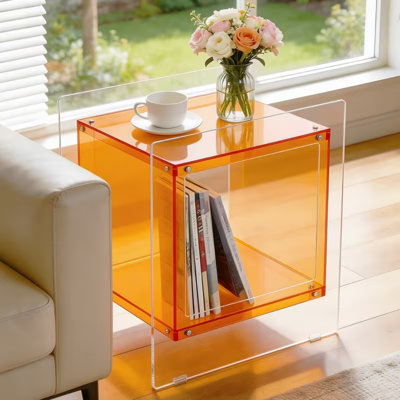 Table d'appoint moderne en acrylique à 2 niveaux, table de chevet, table de bout décorative