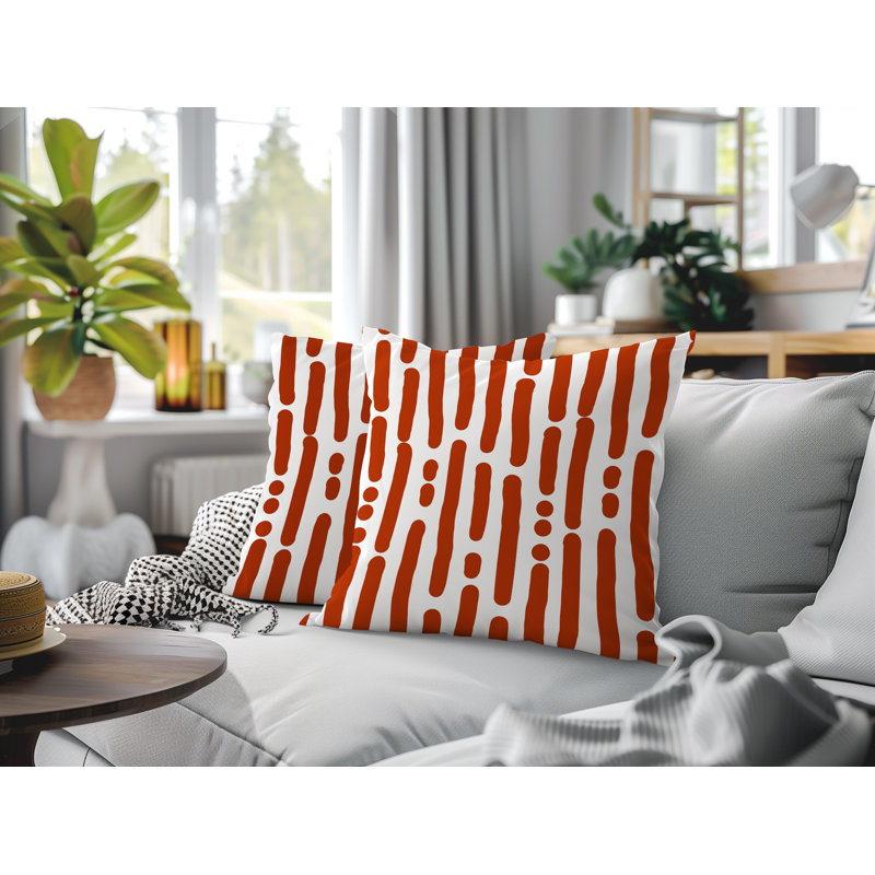 Oreiller réversible intérieur / extérieur Adora, Orange brûlé, 18 x 18