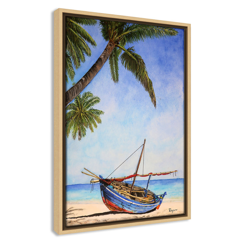 Imprimé «Beached Boat» par Mike Ragan pour , Naturel, H 19,5 po x l 13,5 po