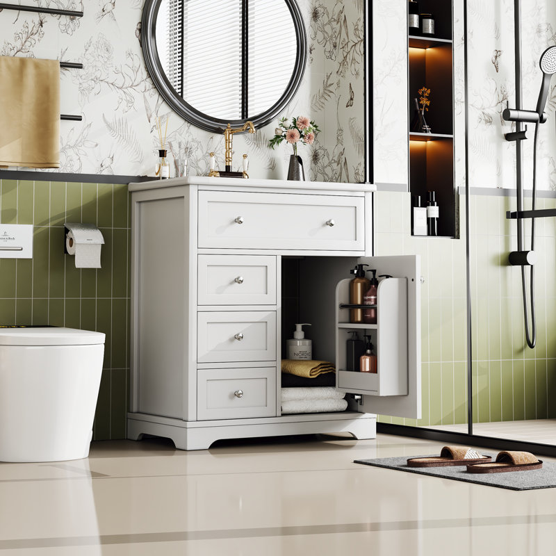 76 mm Freestanding Bathroom Vanity, White