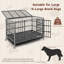 Cage à chien pliable en métal robuste avec roulettes verrouillables et plateau-2035534007