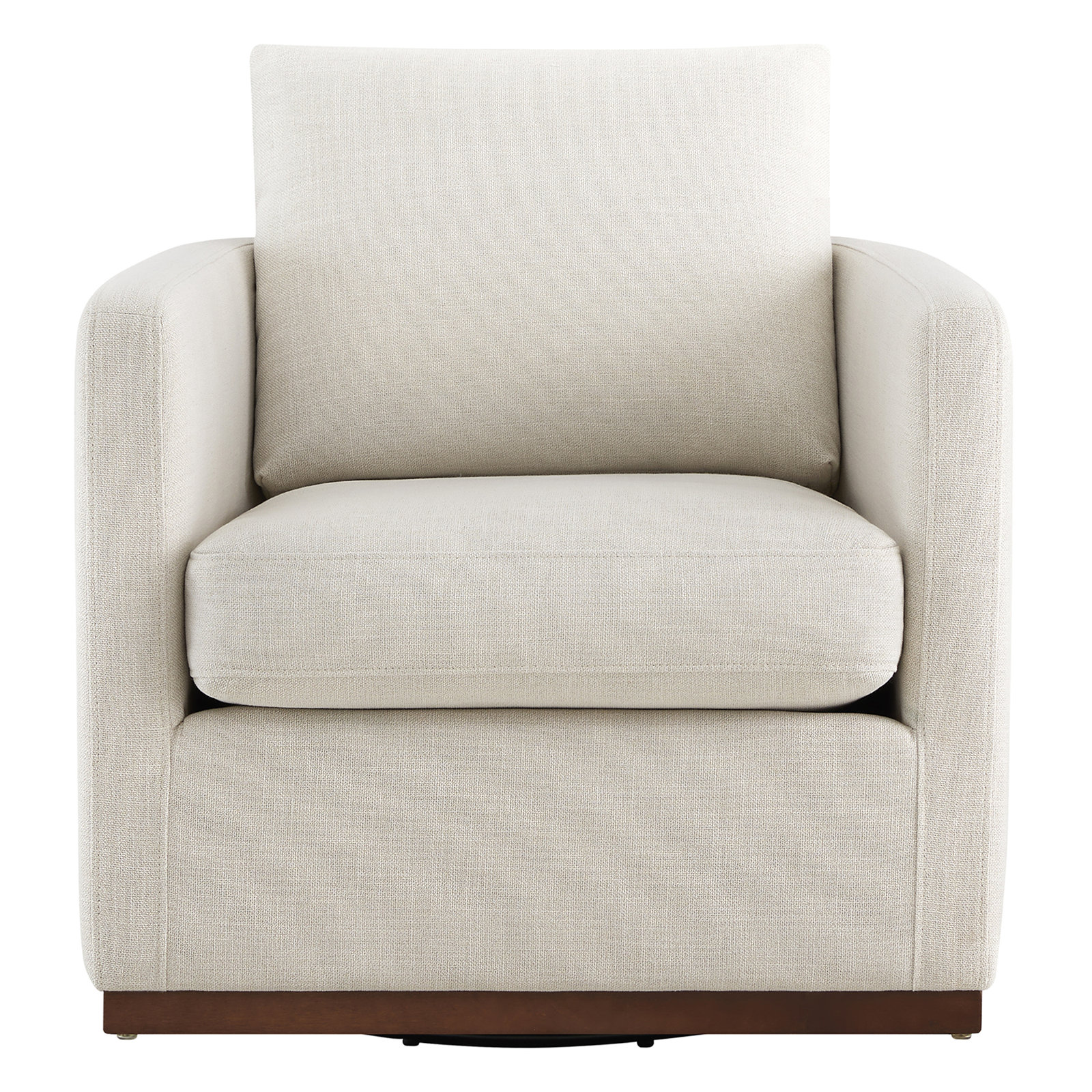 Bobbi Linen Swivel Armchair with Ottoman, Effie Linen Performance Weave