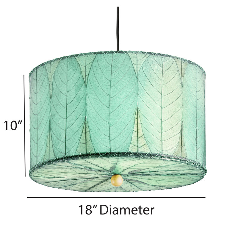 Quintan 3 - Light Drum Chandelier, Sea Blue, 10"H  x 24" W
