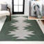 Tapis vert foncé / gris clair lavable à la machine à motif géométrique Katriel Minimalist-400041287
