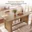 Table pour îlot de cuisine de 63 pouces, table pour îlot de ferme avec sièges, table de bar à hauteur de comptoir pour la cuisine et la salle à manger