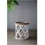 Charming 23-Inch Distressed White Round Side Table, Perfect For Space-Saving And Enhancing Home Decor.