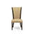 7 Piece Kitchen Table Set Consist of a Rectangle Dining Table with X-Legs and 6 Brown Linen Fabric Parson Dining Room Chairs, Distressed Jacobean-1339042289-1339042291