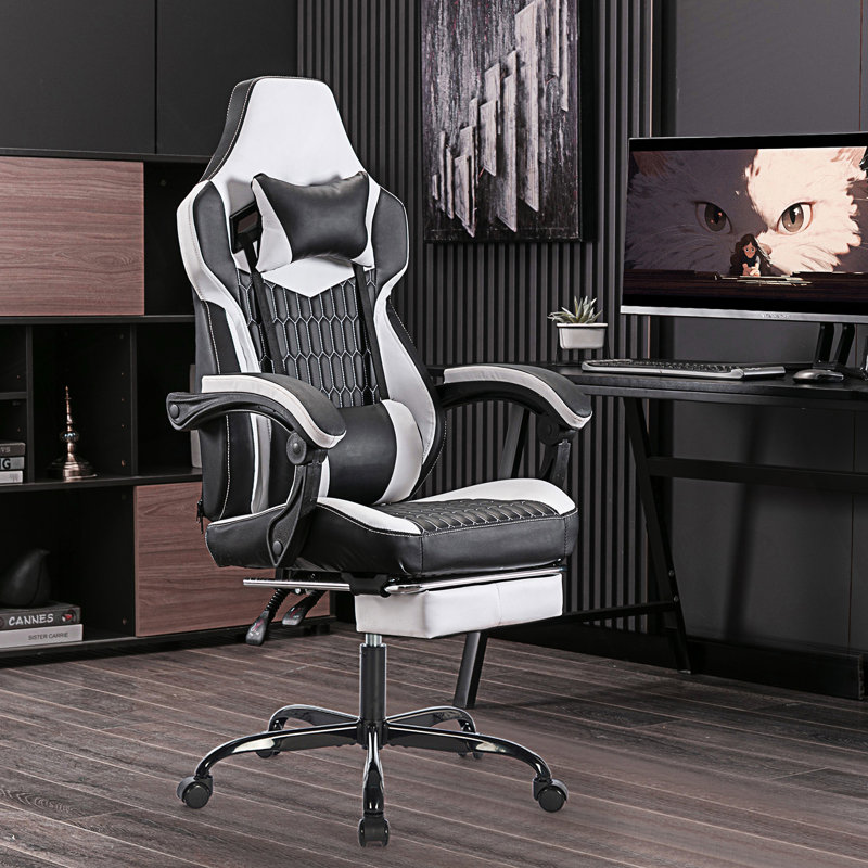 Fauteuil de jeu avec repose-pieds, fauteuil de jeu à haut dossier