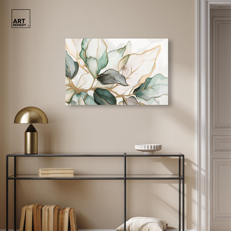 Toile dorée veinée dorée II par Art Remedy, H 30 po x l 45 po, Toile tendue, Peinture sans cadre