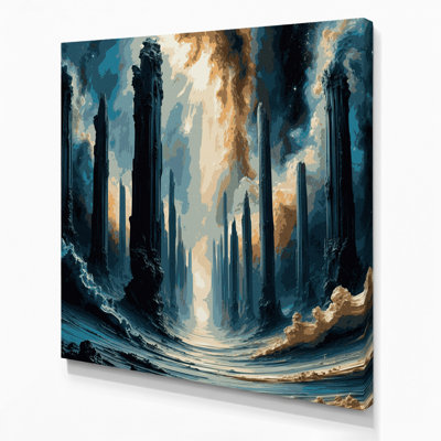 Space Pillars of Creation Gray Canvas Wall Art