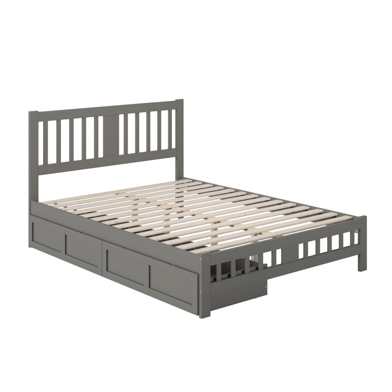 Yarelie Slat Storage Bed, Queen, Gray
