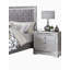 Finition argentée 1pc table de chevet table de chevet cachée tiroir à bijoux chrome bouton carré USB chargeur meubles de chambre à coucher