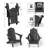 Dauji Oversize Wood Texture Adirondack Foldable Chair Weather-Resistant Fire Pit Chair-1540518063