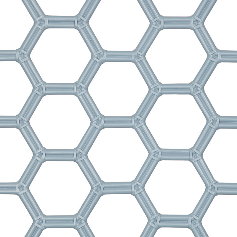 Tête de lit à structure ouverte en osier / rotin Honeycomb, Grand, Bleu piscine