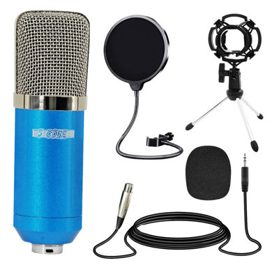5 Core Recording Microphone Podcast Bundle Professional Condenser Cardioid Mic Kit w Desk Stand