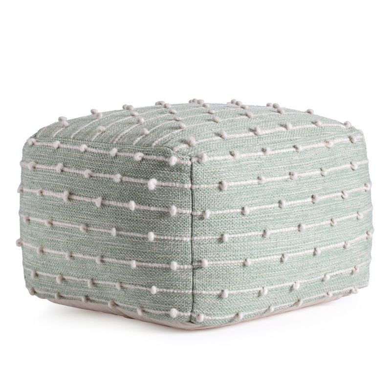 Basilio Upholstered Pouf, Light Green